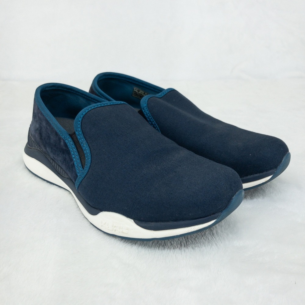 Kuru Atom Slip‎ On Womens Size 7 Navy Blue Canvas Suede Orthotic Walking Shoes